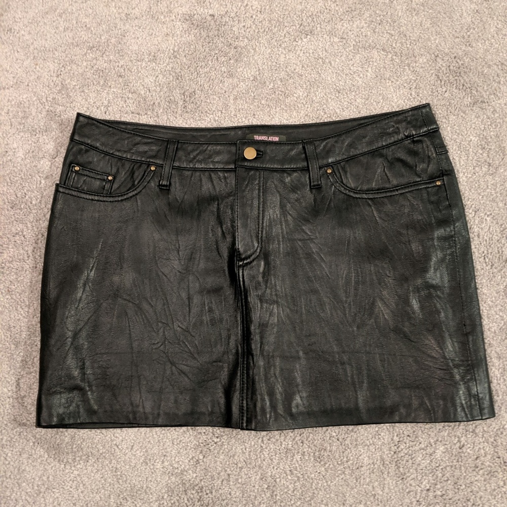 Translation Black Leather Skirt - Bloomingdale's